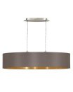 Pendant Light Steel Satin Nickel / Fabric Cappuccino, Gold - MASERLO