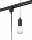 230V 1.8M E27 Contemporary Track Pendant - Black