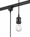 230V 1.8M E27 Vintage Track Pendant - Black