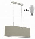 Pendant Light Steel Satin Nickel / Fabric Taupe - PASTERI