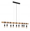 Pendant Light Wood, Steel Brown, Black - TOWNSHEND