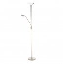 Floor Light Steel Satin Nickel / Glass, Plastic White, Satined - BAYA LED