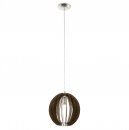 Pendant Light Steel Satin Nickel / Wood Brown - COSSANO