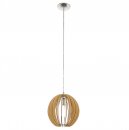 Pendant Light Steel Satin Nickel / Wood Maple - COSSANO