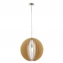 Pendant Light Steel Satin Nickel / Wood Maple - COSSANO