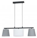 Pendant Light Steel Black / Fabric Grey, White - ALMEIDA 1