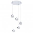 Pendant Light Steel Chrome / Plastic Granille White, Clear - MIOGLIA 1