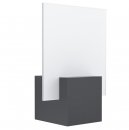 Wall Light Cast Aluminium Black / Satin Glass White - ADAMELLO