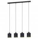 Pendant Light Steel Black / Fabric Black, Gold - ESTEPERRA