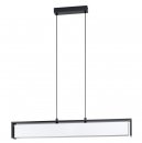 Pendant Light Steel, Wood Black / Fabric White - VALDELAGRANO-Z