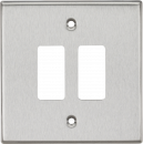 2G Grid Faceplate - Square Edge Brushed Chrome