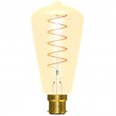 4W LED Vintage Soft Coil Vertical Filament Squirrel Cage - BC, Amber, 1800K