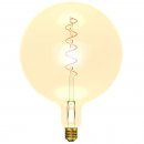 4W LED Vintage Soft Coil Vertical Filament Giant Globe - ES, Amber, 1800K