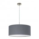 Pendant Light Steel Satin Nickel / Fabric Grey - PASTERI