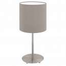 Table Light Steel Satin Nickel / Fabric Taupe - PASTERI