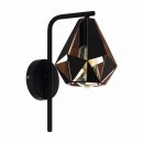 Wall Light Steel Black, Copper Color-antique - CARLTON 4