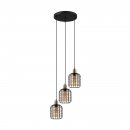 Pendant Light Steel Black, Bronzed / Glass Vaporized Amber - CHISLE