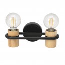 Wall Light Steel Black / Wood Brown - CHIEVELEY