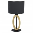 Table Light Steel, Wood Black, Brown / Fabric Black - BASILDON 1