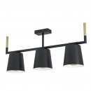 Ceiling Light Steel, Wood Black, Brown / Steel Black, Creme - LACEY