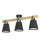 Ceiling Light Steel, Wood Black, Brown / Plastic White - BOYLE