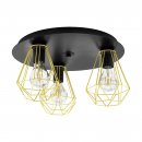 Ceiling Light Steel Black, Brass - TARBES 2