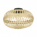 Ceiling Light Steel Black / Wood Brown - AMSFIELD