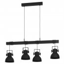 Pendant Light Steel, Wood Black - SHIREBROOK