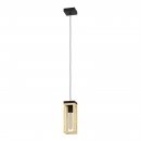 Pendant Light Steel, Wood Black, Brown - NAFFERTON