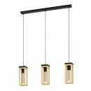 Pendant Light Steel, Wood Black, Brown - NAFFERTON