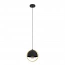 Pendant Light Steel, Wood Black, Brown - CALLOW