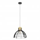 Pendant Light Steel, Wood Black, Brown - STILLINGTON