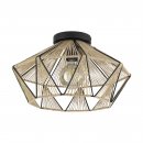 Ceiling Light Steel Black / Fabric Natural - ADWICKLE