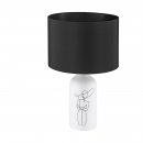 Table Light Ceramic White / Fabric Black - VINOZA