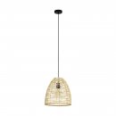 Pendant Light Steel Black / Wood Natural - AYESGARTH