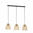 Pendant Light Steel Black / Wood Natural - AYESGARTH