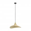 Pendant Light Steel Black / Wood Natural - HAXEY