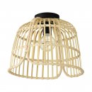 Ceiling Light Steel Black / Wood Natural - GLYNEATH