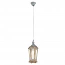 Pendant Light Steel, Wood Silver / Glass Clear - KINGHORN