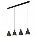 Pendant Light Steel Black, White - PRIDDY