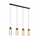 Pendant Light Steel Black / Wood Brown - LITTLETON