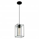 Pendant Light Steel Black / Smoked Glass Black-transparent - LONCINO