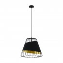 Pendant Light Steel Black / Steel, Fabric Black, Gold - AUSTELL