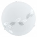 Wall / Ceiling Light Steel White / Satin Glass Design "leafs" - MARS