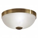 Wall / Ceiling Light Cast Metal Bronzed / Satin Glass White - IMPERIAL