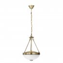 Pendant Light Cast Metal Bronzed / Satin Glass White - SAVOY