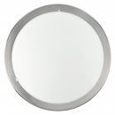 Wall / Ceiling Light Steel Satin Nickel / Satin Glass White, Clear - PLANET