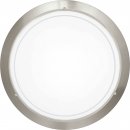 Wall / Ceiling Light Steel Satin Nickel / Glass Painted White, Clear - PLANET 1