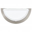 Wall Light Steel Satin Nickel / Glass Painted White, Clear - PLANET 1