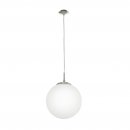 Pendant Light Steel Satin Nickel / Glass Opal-matt White - RONDO